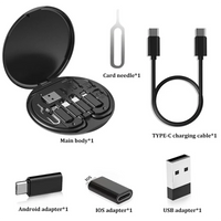 Mini 6-in-1 Cable & Adapter Set — USB-C, Lightning, Micro, 60W Fast Charge