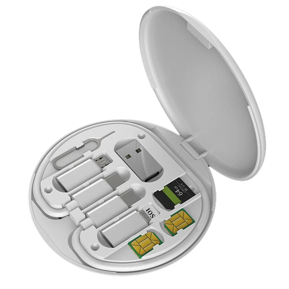 Mini 6-in-1 Cable & Adapter Set — USB-C, Lightning, Micro, 60W Fast Charge