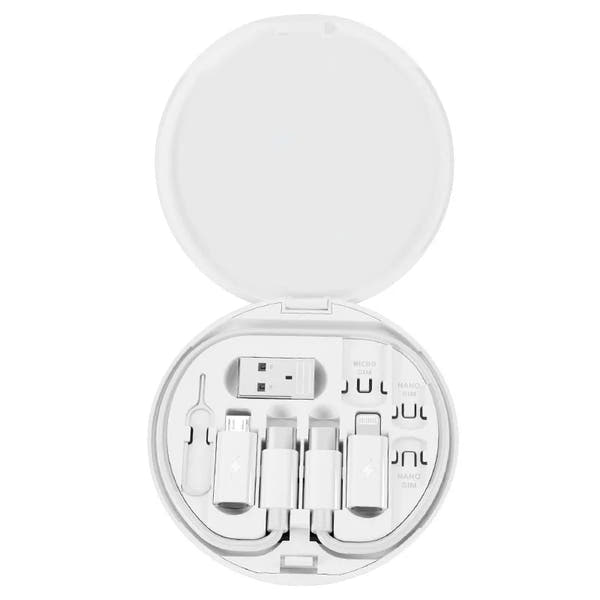 Mini 6-in-1 Cable & Adapter Set — USB-C, Lightning, Micro, 60W Fast Charge